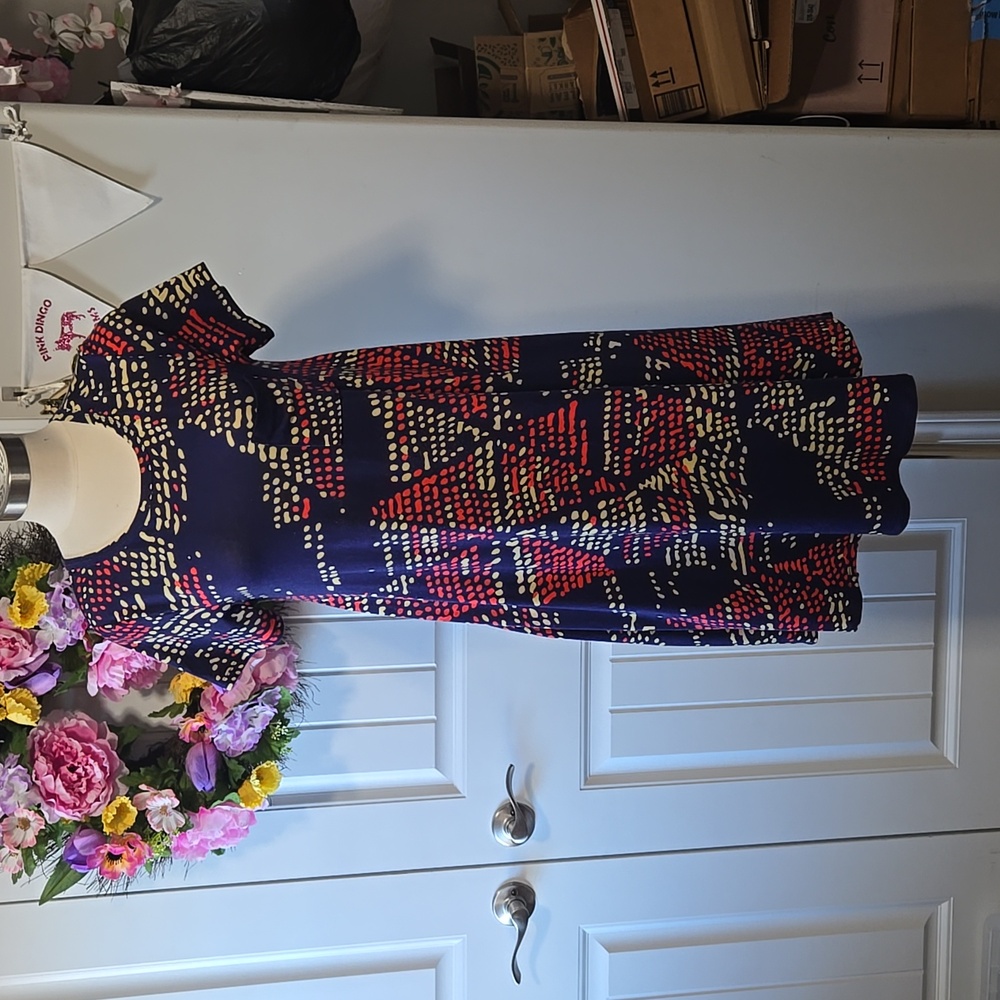 Lularoe hi-lo dress - navy blue with dots